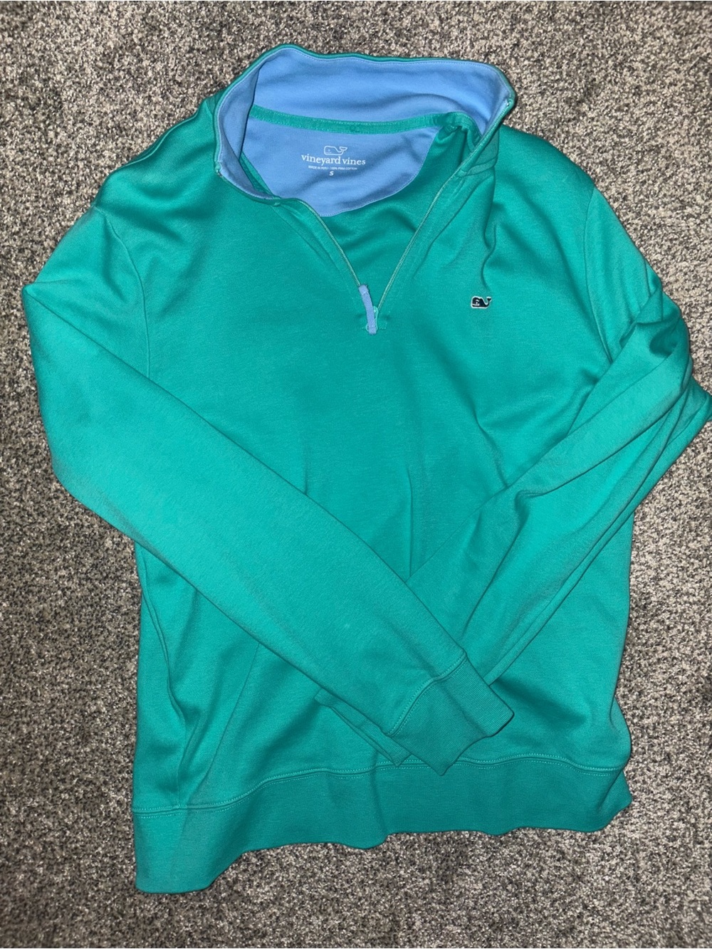 Vineyard Vines Teal Green Quarter-Zip Pullover
